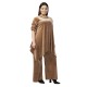 Γυναικείο Σετ Παντελόνι - Μπλούζα Βελούδο Plus Size Μπεζ Γυναικείο Σετ Παντελόνι - Μπλούζα Βελούδο Plus Size Μπεζ