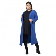 Γυναικεία Μακριά Ζακέτα Plus Size Μπλε Ηλεκτρίκ Γυναικεία Μακριά Ζακέτα Plus Size Μπλε Ηλεκτρίκ
