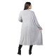 Γυναικεία Μακριά Ζακέτα Plus Size Γκρι Γυναικεία Μακριά Ζακέτα Plus Size Γκρι