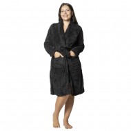 Γυναικεία Ρόμπα Fleece Μαύρη Με Ζώνη Και Τσέπες Γυναικεία Ρόμπα Fleece Μαύρη Με Ζώνη Και Τσέπες