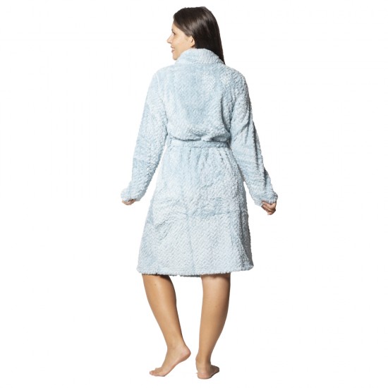 Γυναικεία Ρόμπα Fleece Γαλάζιο Με Ζώνη Και Τσέπες Γυναικεία Ρόμπα Fleece Γαλάζιο Με Ζώνη Και Τσέπες