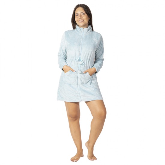 Γυναικεία Ρόμπα Fleece Με Φερμουάρ Και Τσέπες Βεραμάν Γυναικεία Ρόμπα Fleece Με Φερμουάρ Και Τσέπες Βεραμάν