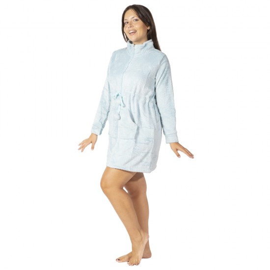 Γυναικεία Ρόμπα Fleece Με Φερμουάρ Και Τσέπες Βεραμάν Γυναικεία Ρόμπα Fleece Με Φερμουάρ Και Τσέπες Βεραμάν