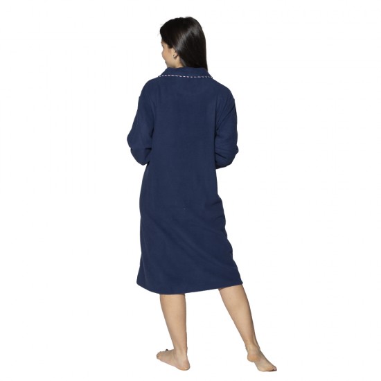 Γυναικεία Ρόμπα Plus Size Μπλε Σκούρο Με Κουμπιά Γυναικεία Ρόμπα Plus Size Μπλε Σκούρο Με Κουμπιά