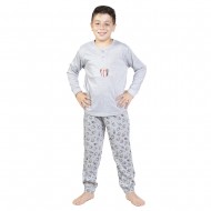 Παιδική-Εφηβική Πιτζάμα Γκρι Με Σχέδιο Pop Corn Παιδική-Εφηβική Πιτζάμα Γκρι Με Σχέδιο Pop Corn