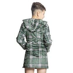 Παιδική Ρόμπα Βελούδο Πράσινο Καρό Unisex Παιδική Ρόμπα Βελούδο Πράσινο Καρό Unisex